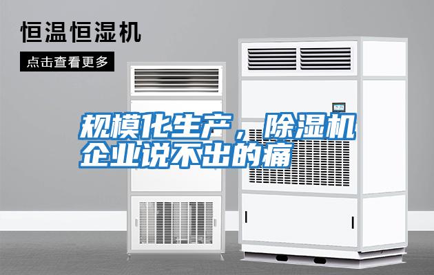 規模化生產，除濕機企業說不出的痛