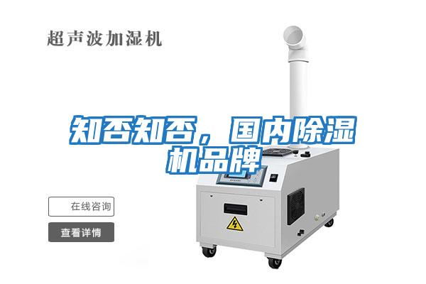 知否知否，國內除濕機品牌