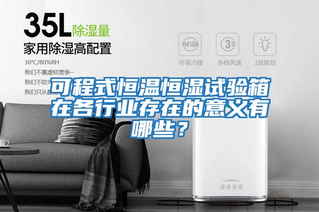 可程式恒溫恒濕試驗箱在各行業存在的意義有哪些？