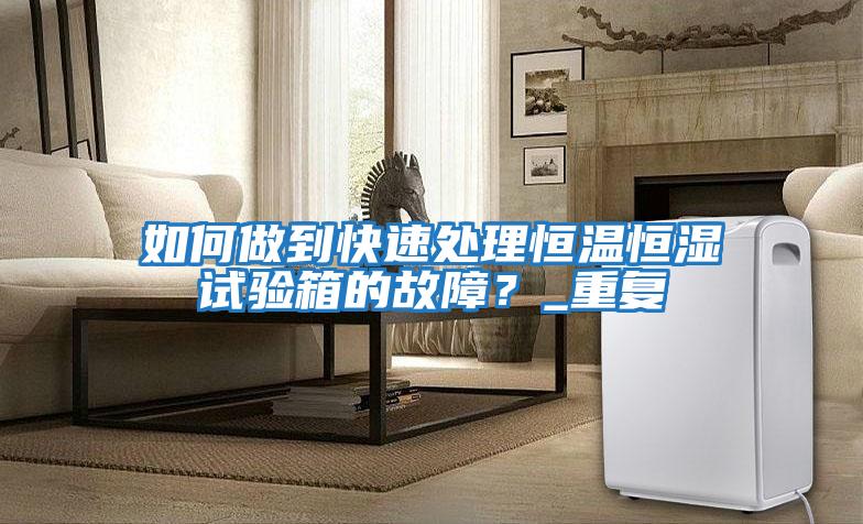 如何做到快速處理恒溫恒濕試驗箱的故障？_重復