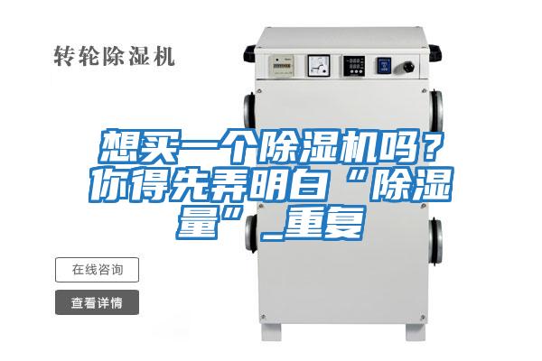想買一個除濕機嗎？你得先弄明白“除濕量”_重復