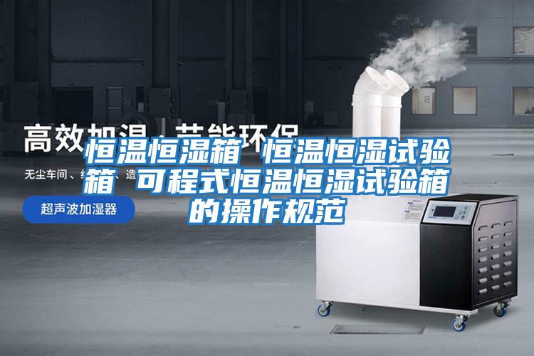 恒溫恒濕箱 恒溫恒濕試驗箱 可程式恒溫恒濕試驗箱的操作規范