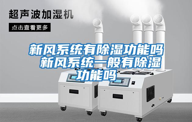 新風系統有除濕功能嗎 新風系統一般有除濕功能嗎